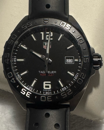 No Reserve - 2024 Tag Heuer Formula 1 41MM Quartz Black Dial Leather Strap (WAZ1110)