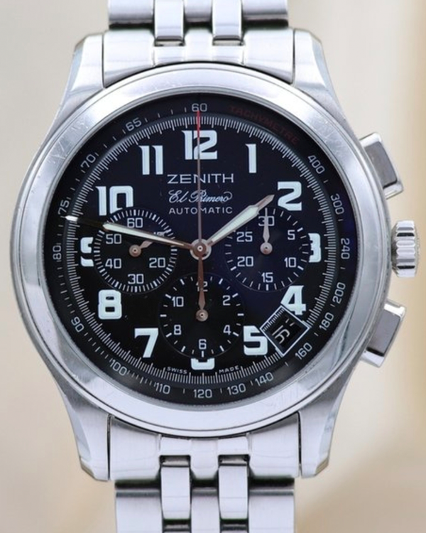 2011 Zenith El Primero Class Sport 40MM Black Dial Steel Bracelet (03.0510.400)