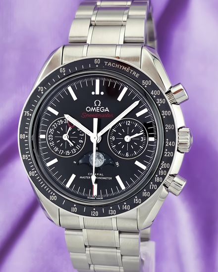 2023 Omega Speedmaster Moonphase 44.25MM Black Dial Steel Bracelet (304.30.44.52.01.001)