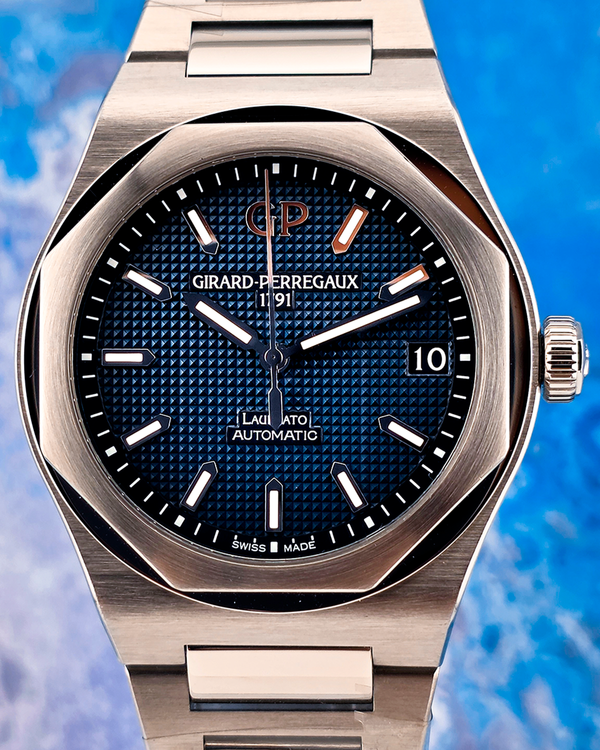 2023 Girard Perregaux Laureato 42MM Blue Dial Steel Bracelet (81010-11-431-11A)