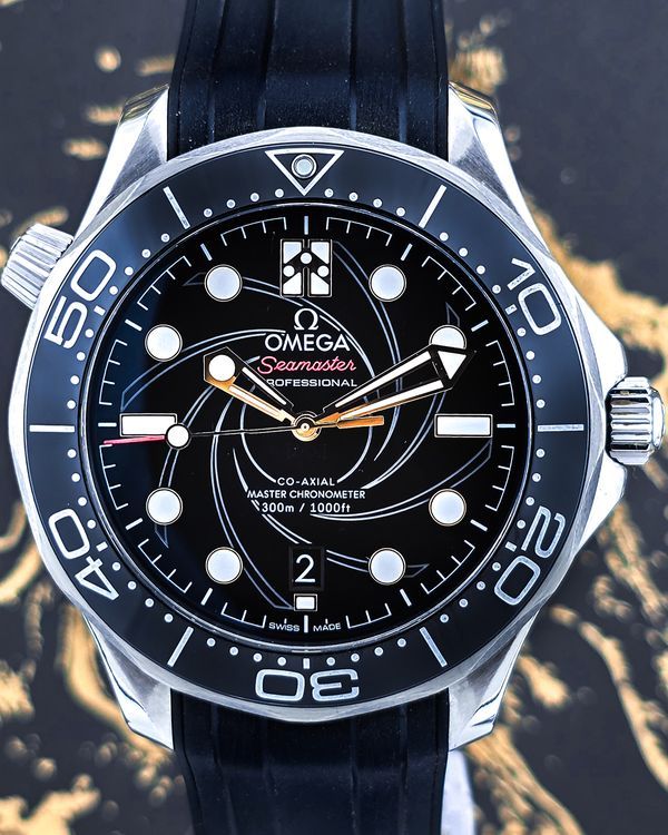 2020 Omega Seamaster Diver 300M "James Bond 50th Anniversary" L.E. 42MM Black Dial Rubber Strap (210.22.42.20.01.004)