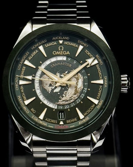 2023 Omega Seamaster Aqua Terra 150M Worldtimer 43MM Green Dial Steel Bracelet (220.30.43.22.10.001)