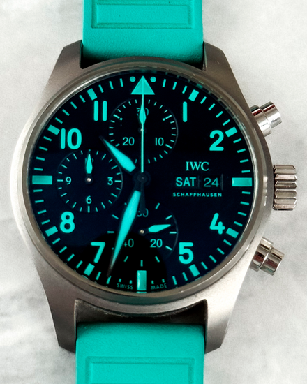 2022 IWC Schaffhausen Pilot Chronograph "Mercedes AMG Petronas F1" 41MM Black Dial Rubber Strap (IW388108)