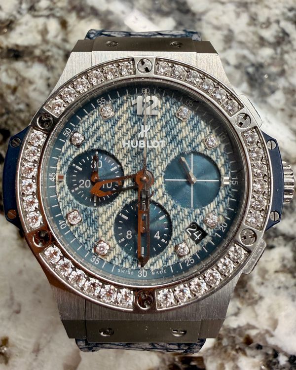 2015 Hublot Big Bang Jeans L.E. 41MM Denim Dial Aftermarket Leather Strap (341.SL.2770.NR.1204.JEANS)