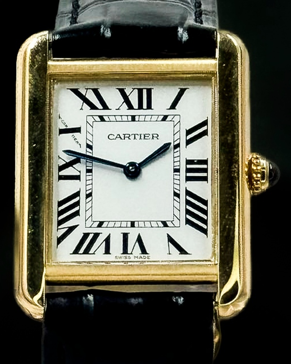 No Reserve - Cartier Tank Solo 24.4MM Quartz Silver Dial Leather Strap (W5200002)