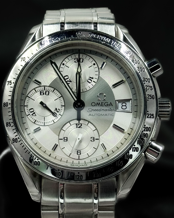 No Reserve - Omega Speedmaster Date 39MM Silver Dial Steel Bracelet (3513.30.00)