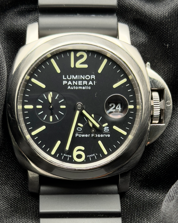 No Reserve - Panerai Luminor Power Reserve 44MM Black Dial Rubber Strap (PAM00090)