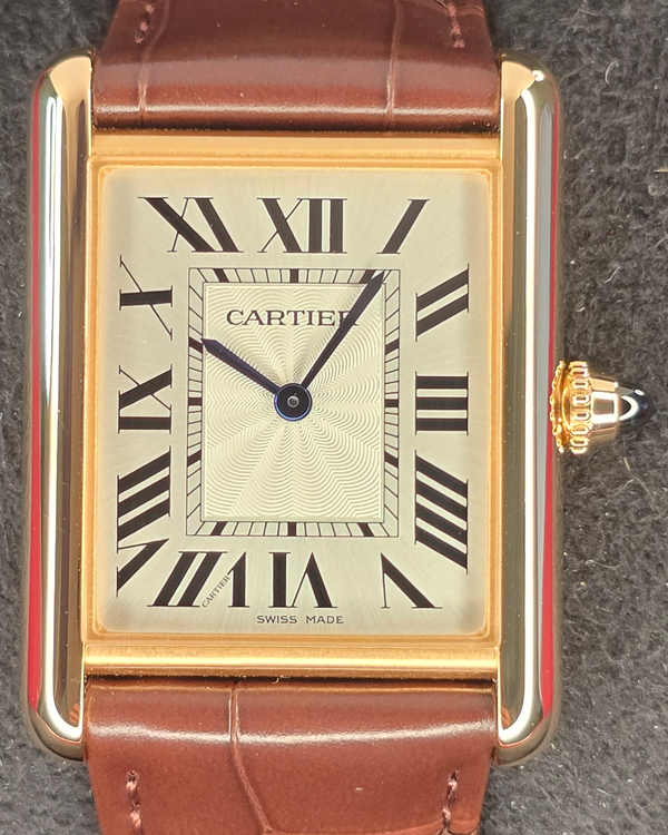 2025 Cartier Tank Louis Cartier 25.5MM Silver Dial Leather Strap (WGTA0011)