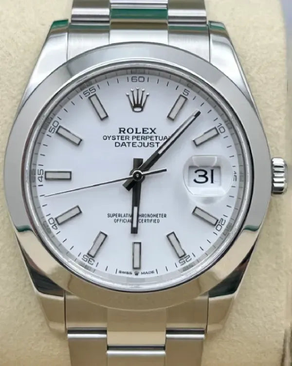 2020 Rolex Datejust 41MM White Dial Oyster Bracelet (126300)