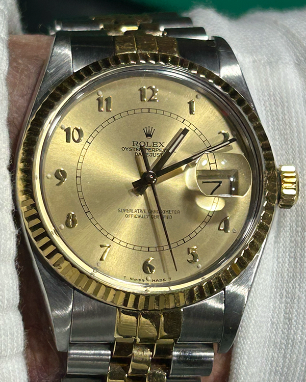 Rolex Datejust 36MM Champagne "Boiler Gauge" Dial Two-Tone Jubilee Bracelet (16013)