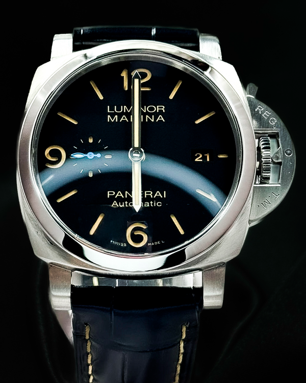 No Reserve - 2019 Panerai Luminor Marina 1950 3 Days 44MM Black Dial Leather Strap (PAM01312)