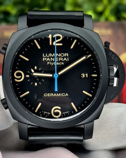 2019 Panerai Luminor 1950 3 Days Chrono Flyback 44MM Black Dial Rubber Strap (PAM00580)