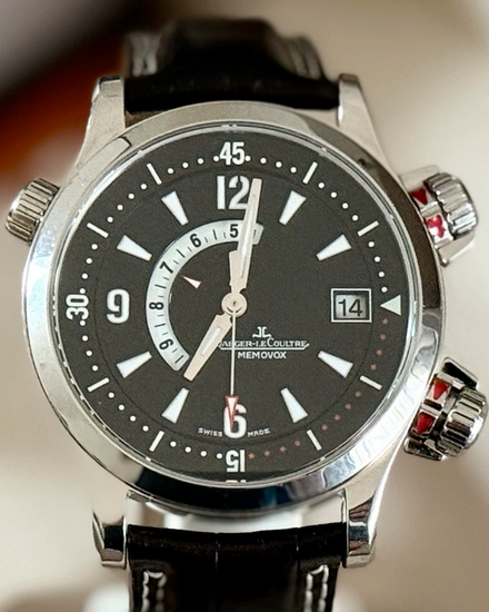Jaeger-LeCoultre Master Compressor "Memovox" Alarm 41.5MM Black Dial Leather Strap (146.8.97/1)