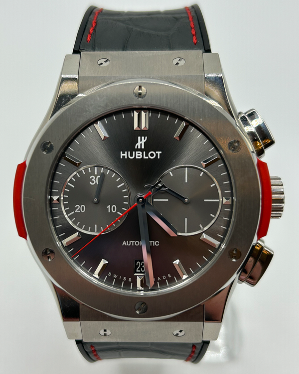 2015 Hublot Classic Fusion Racing Grey Chronograph L. E. 45MM Grey Dial Leather Strap (521.NX.7070.LR.PLP15)