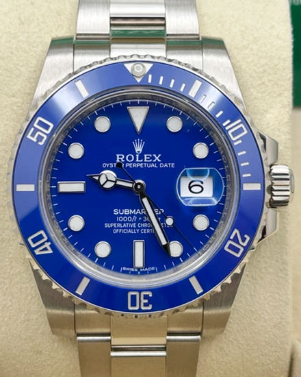 2017 Rolex Submariner Date "Smurf" 40MM Blue Dial White Gold Oyster Bracelet (116619LB)