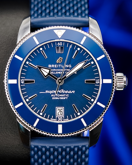 No Reserve - 2024 Breitling Superocean Heritage II 42MM Blue Dial Rubber Strap (AB2010161C1S1)