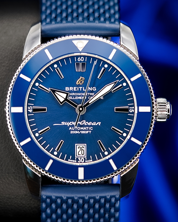 No Reserve - 2024 Breitling Superocean Heritage II 42MM Blue Dial Rubber Strap (AB2010161C1S1)