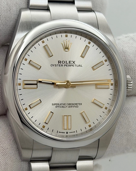 2023 Rolex Oyster Perpetual 41MM Silver Dial Oyster Bracelet (124300)