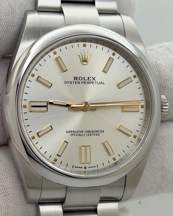 2023 Rolex Oyster Perpetual 41MM Silver Dial Oyster Bracelet (124300)