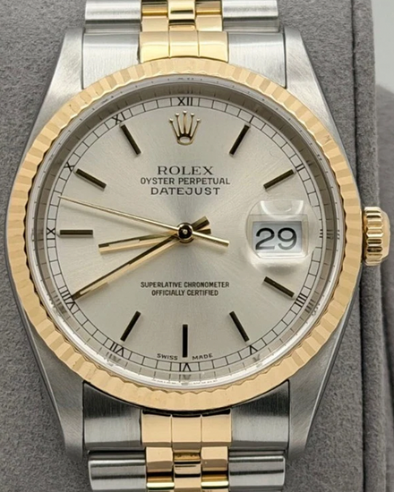 2000 (P Serial) Rolex Datejust 36MM Silver Dial Two-Tone Jubilee Bracelet (16233)