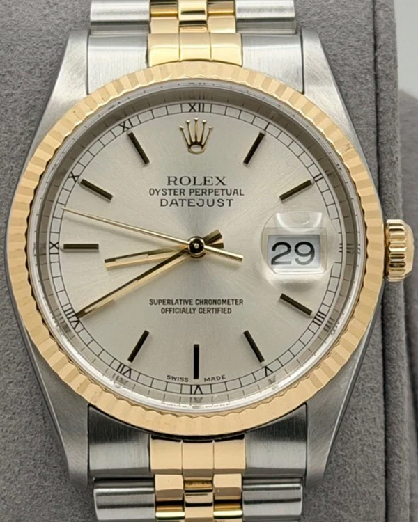 2000 Rolex Datejust 36MM Silver Dial Two-Tone Jubilee Bracelet (16233)