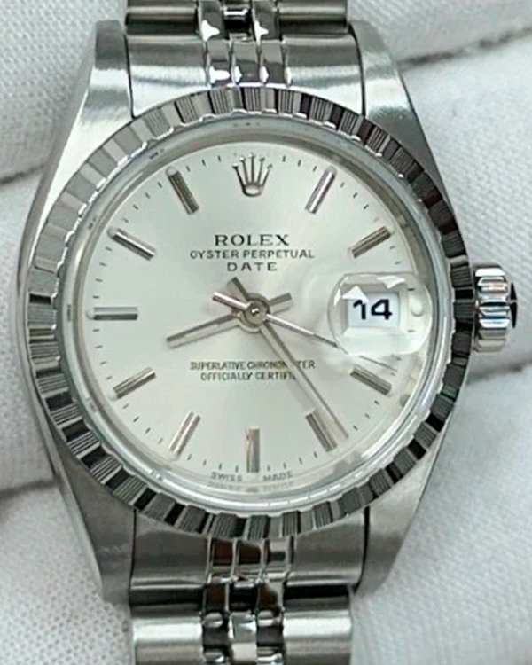 2003 Rolex Oyster Perpetual Lady Date 26MM Silver Dial Jubilee Bracelet (79240)
