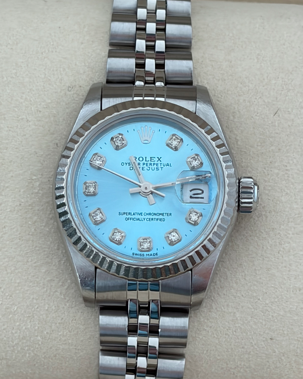 Rolex Lady-Datejust 26MM Aftermarket "Tiffany" Blue Dial Jubilee Bracelet (69174)