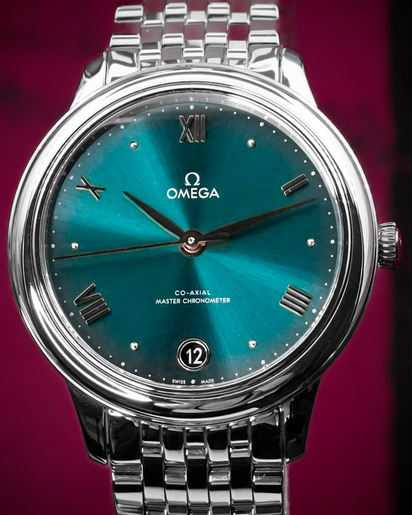 No Reserve - 2024 Omega De Ville Prestige 34MM Green Dial Steel Bracelet (434.10.34.20.10.001)