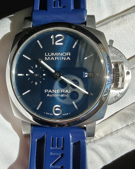 2021 Panerai Luminor Marina 1950 3 Days 42MM Blue Dial Rubber Strap (PAM01393)