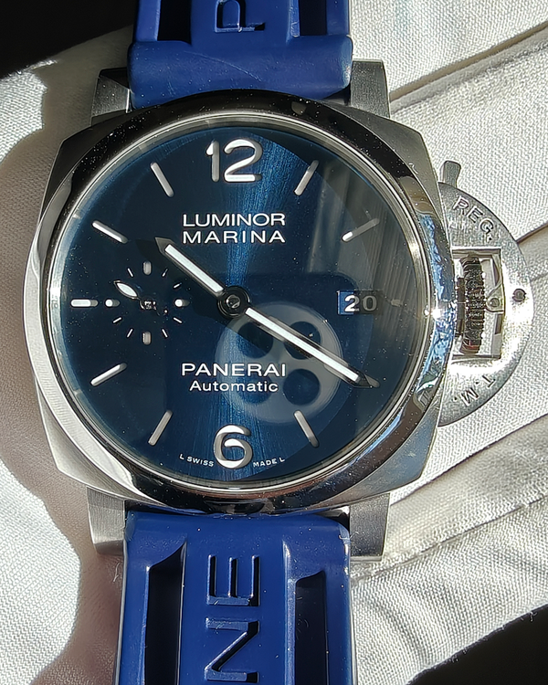 2021 Panerai Luminor Marina 1950 3 Days 42MM Blue Dial Rubber Strap (PAM01393)
