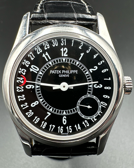 2005 Patek Philippe Calatrava 37MM Black Dial Leather Strap (6000)