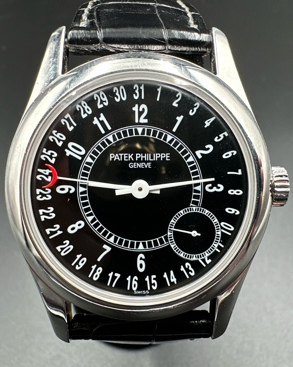 2005 Patek Philippe Calatrava 37MM Black Dial Leather Strap (6000)