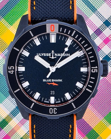 2021 Ulysse Nardin Diver Blue Shark L.E. 42MM Blue Dial Aftermarket Rubber Strap (8163-175/93-BLUESHARK)