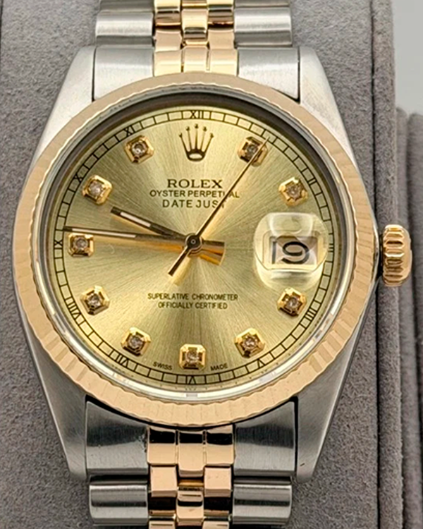 1981 Rolex Datejust 36MM Aftermarket Champagne Dial Two-Tone Jubilee Bracelet (16013)