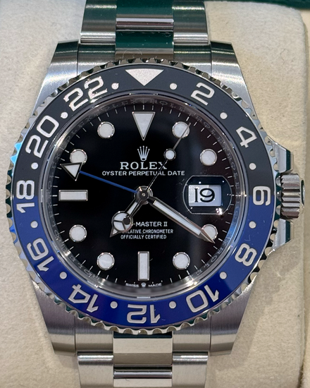 2025 Rolex GMT-Master II "Batman" 40MM Black Dial Oyster Bracelet (126710BLNR)