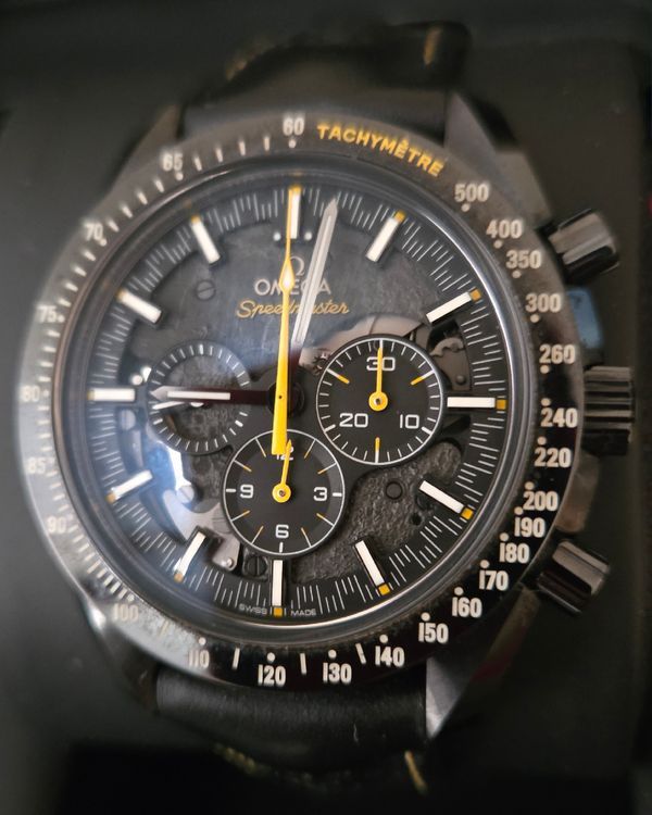 (workin) 2019 Omega Speedmaster Dark Side Of The Moon "Apollo 8" 44.25MM Skeleton Dial Rubber Strap (311.92.44.30.01.001)