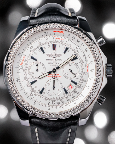 Breitling Bentley Motors 48.7MM Silver Dial Leather Strap (A25362)