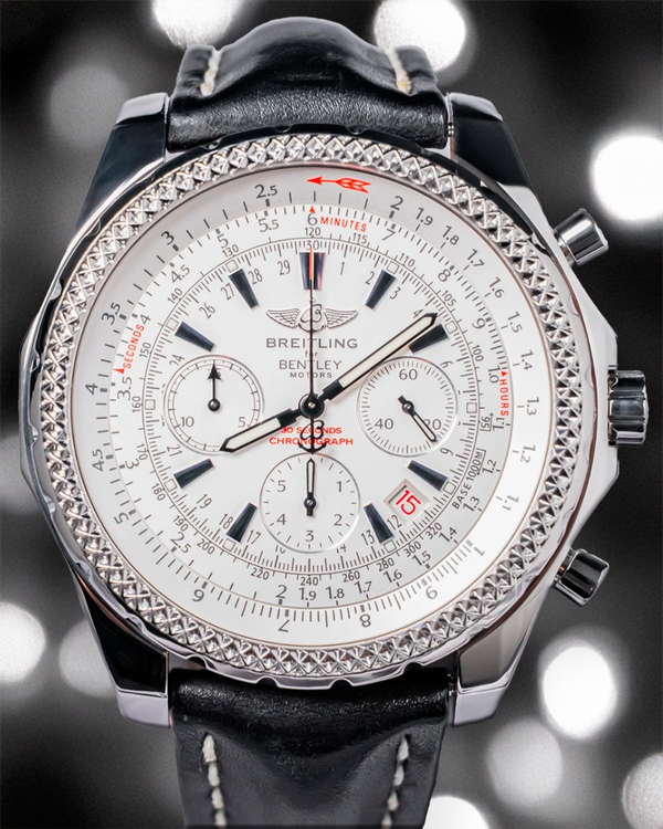 Breitling Bentley Motors 48.7MM Silver Dial Leather Strap (A25362)
