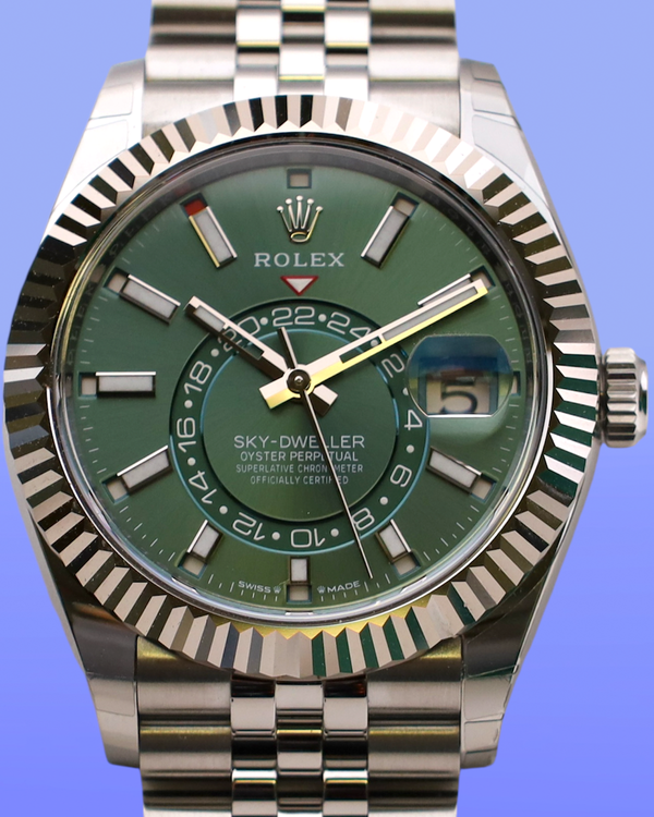 2025 Rolex Sky-Dweller 42MM Green Dial Jubilee Bracelet (336934)
