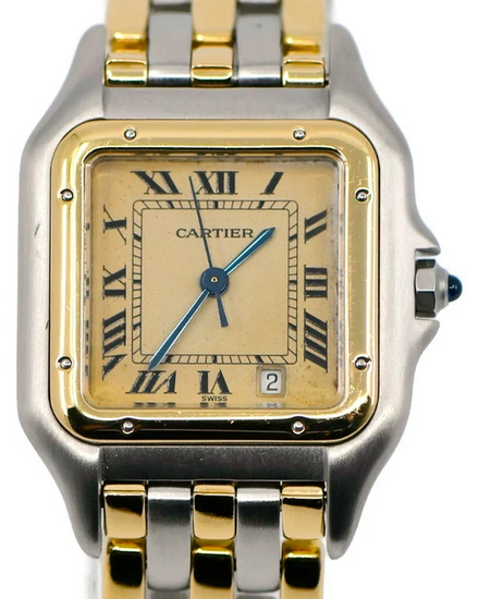 Cartier Panthère De Cartier Cougar 22MM Quartz Champagne Dial Two-Tone Bracelet (83949)