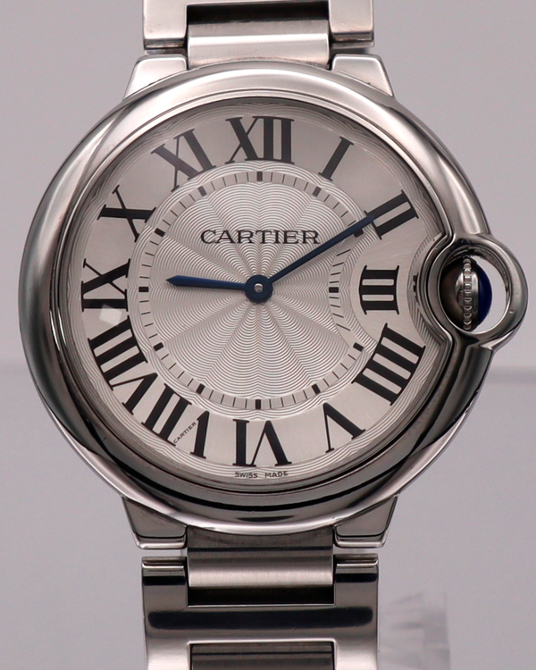 Cartier Ballon Bleu 36MM Quartz Silver Dial Steel Bracelet (W69011Z4)