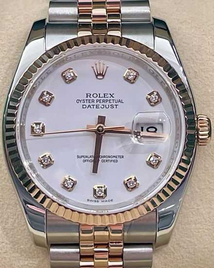 2008 Rolex Datejust 36MM White Dial Two-Tone Jubilee Bracelet (116231)