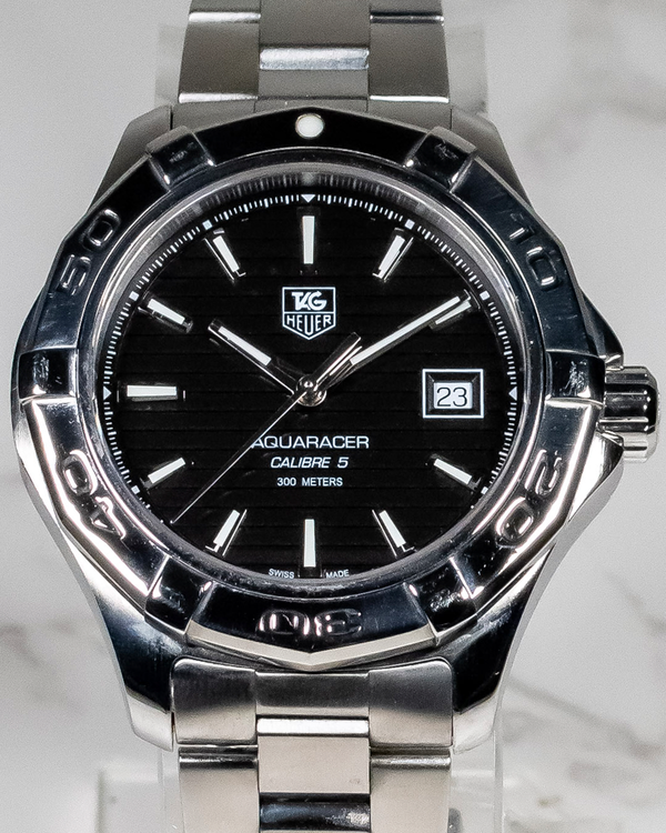Tag Heuer Aquaracer 300M Calibre 5 41MM Black Dial Steel Bracelet (WAP2010)