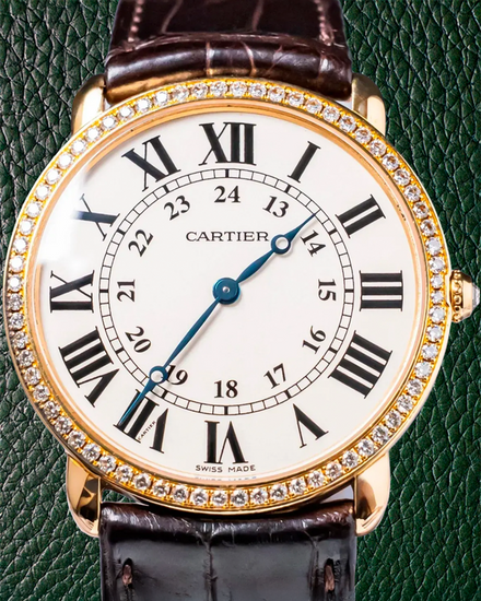 Cartier Ronde Louis Cartier 36MM Silver Dial Leather Strap (WR000451)