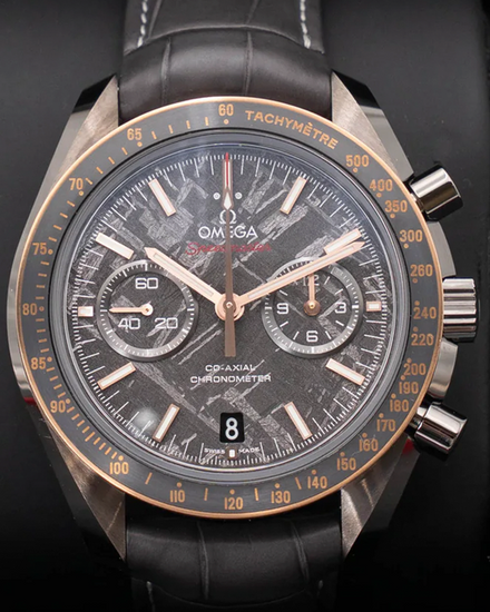 2021 Omega Speedmaster Dark Side of the Moon "Grey Side of the Moon" 44.25MM Meteorite Dial Leather Strap (311.63.44.51.99.001)