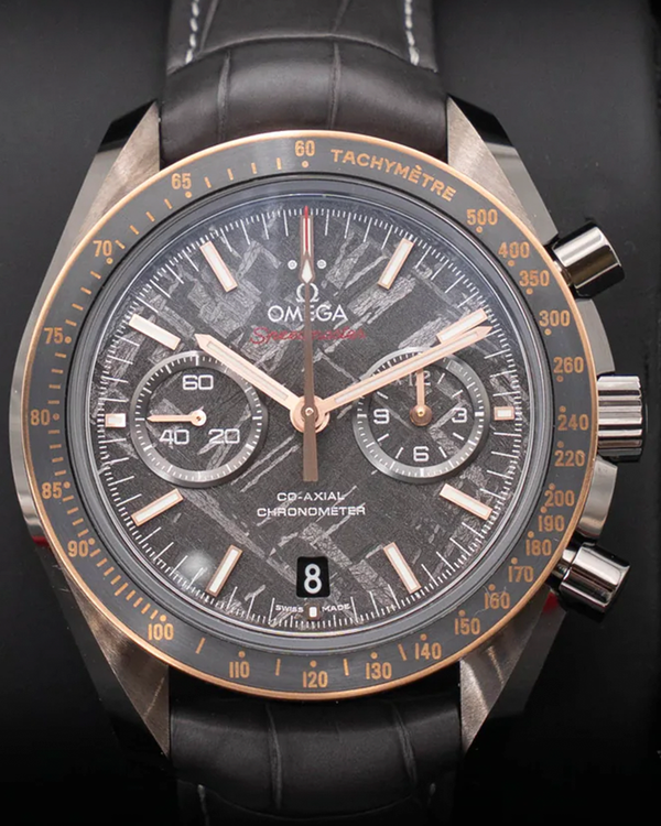2021 Omega Speedmaster Dark Side of the Moon "Grey Side of the Moon" 44.25MM Meteorite Dial Leather Strap (311.63.44.51.99.001)