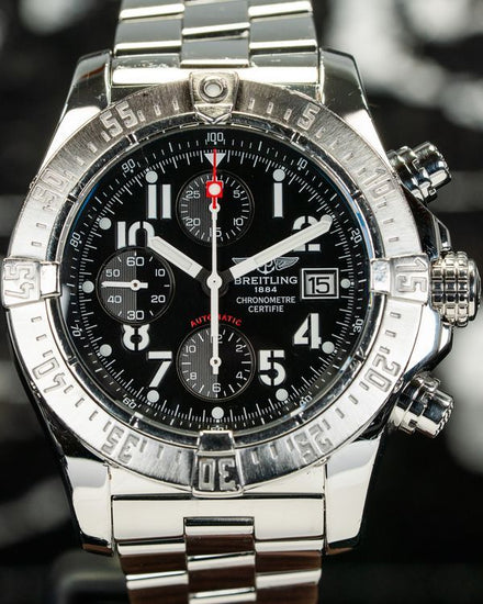 No Reserve - 2008 Breitling Avenger Skyland 45MM Black Dial Steel Bracelet (A1338012/B861)
