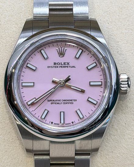 No Reserve - 2025 Rolex Oyster Perpetual 28MM Pink Dial Oyster Bracelet (276200)