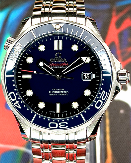 2018 Omega Seamaster Diver 300M 41MM Blue Dial Steel Bracelet (212.30.41.20.03.001)