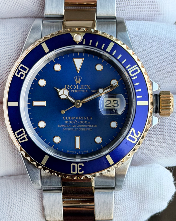 1996 Rolex Submariner Date "Bluesy" 40MM Blue Dial Two-Tone Oyster Bracelet (16613)